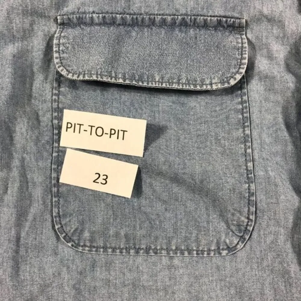 Bob Timberlake 2 pocket button‎ front long sleeve denim shirt Large